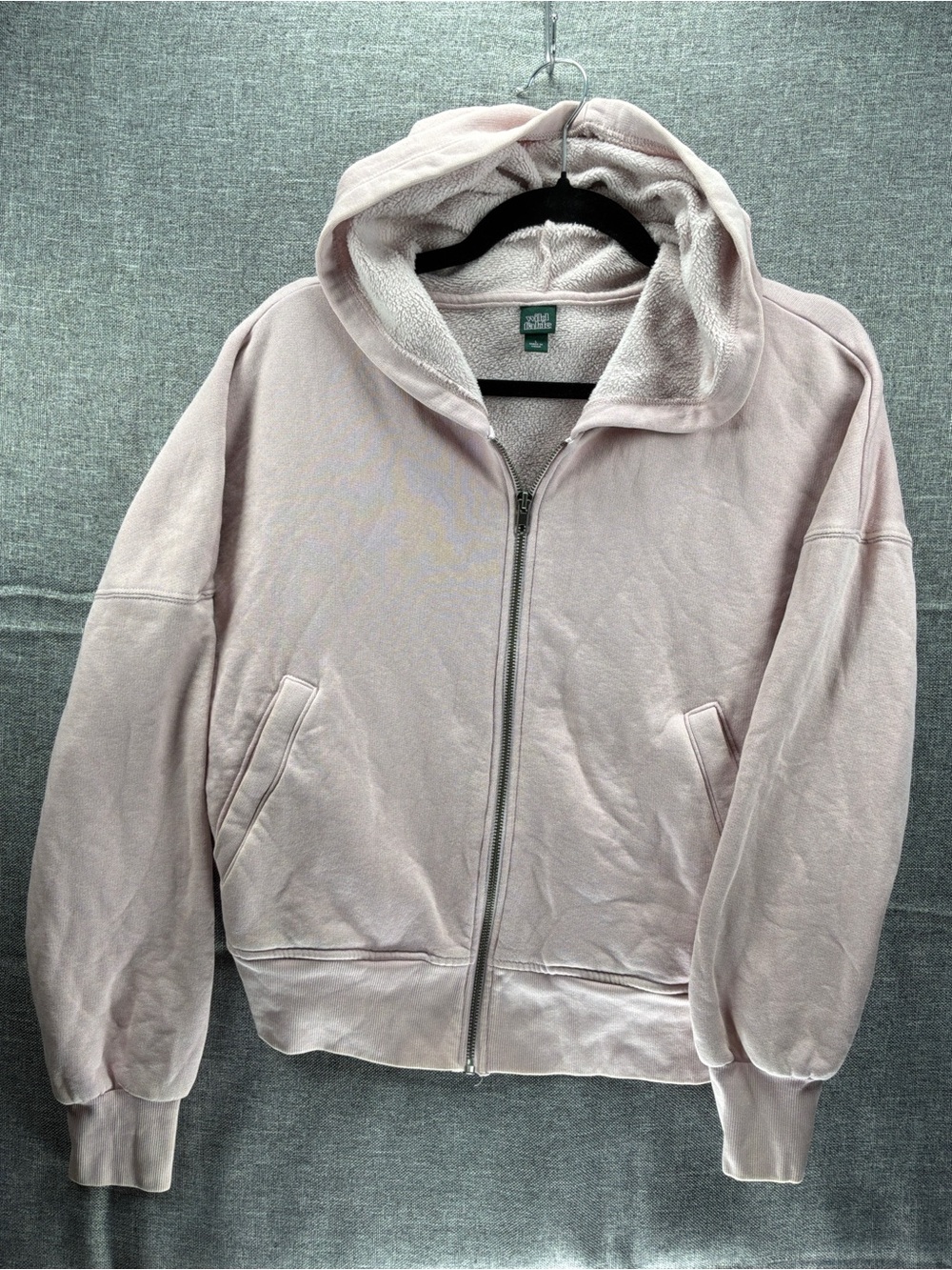 wild fable Light Pink Zip-Up Hooded Sweater